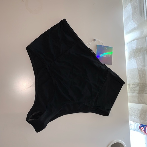NWT Missguided Black High Waisted Bikini Bottoms - Picture 5 of 5